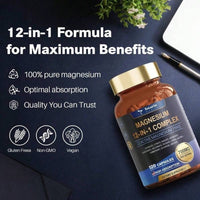 12-In-1 Magnesium Complex 700mg - Supplement With Glycinate Citrate Malate Oxide Taurate Aspartate Orotate, Vegan Capsules For Muscle, Heart, And Relaxation Support - Default Color