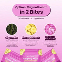 Slippery Kitty Feminine Probiotic + Moisture Gummies - All In One Solution With Slippery Elm 60 Count Pineapple Flavor - Default