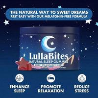 LullaBites Natural Sleep Gummies – Melatonin-Free Blend With 5-HTP, L-Theanine, Magnesium & Valerian – Vegan, Sugar-Free, Halal – Strawberry Flavor – 60 Gummies (30 Servings) - Default Color