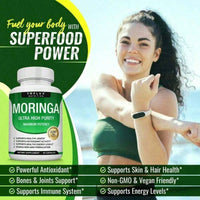 Moringa Capsules 1200mg - Pure Moringa Powder For Immune, Gut Health 90 Capsules - Default Color