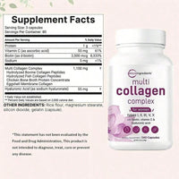 Multi Collagen Pills For Women & Men, 240 Capsules |   Type I, II, III, V, X - Hydrolyzed Collagen Peptides With Biotin, Hyaluronic Acid & Vitamin C |   Hair, Skin, Nail & Joint Support - Default Color