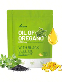 Oil Of Oregano Softgels With Black Seed Oil| Organic Formula With Carvacrol & Thymoquinone| Immune & Respiratory Support| Non-GMO|300 Capsules - Default Color