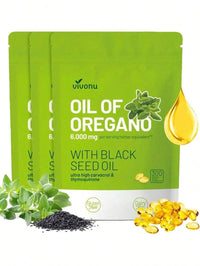 Oil Of Oregano Softgels With Black Seed Oil – Organic Formula With Carvacrol & Thymoquinone – Immune & Respiratory Support – Non-GMO – 300 Capsules – 3 Pack