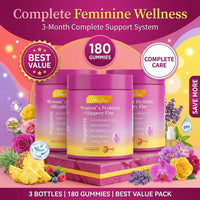 LEEFAR Her Juicy  Feminine Probiotics Gummies- All In One Solution With Slippery Elm And Prebiotics&Lactobacillus Probiotic Blend For Women's PH Balance And Dryness - Hawaiian Pineapple Gummies 60 Count Hawaiian Pineapple Women's Probiotic - Default Color