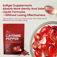 Cayenne Pepper Softgels 240 Count, Grape Seed Hawthorn Beetroot & Vitamin Blend - Default Color
