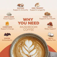 Vylora Make Your Day - Mushroom Coffee With 6 Adaptogenic Mushrooms And MCT Oil For Better Energy, Focus, Digestion, Lmmunity With Turkey Tail, Shiitake, Lion's Mane - 3-pcs