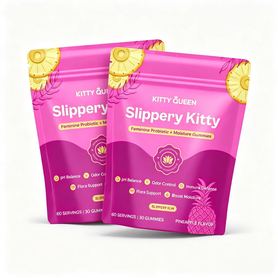 Slippery Kitty Feminine Probiotic + Moisture Gummies -  60 Count Pineapple Flavor - Default Color