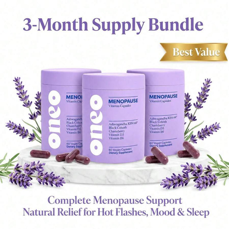 Menopause Comfort Complex - Black Cohosh & Ashwagandha - Helps With Night Sweats, Hot Flashes & Mood Swings - 30 Day Supply - 3-Pack = Super Save - Default Color