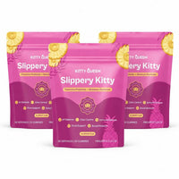 Slippery Kitty Feminine Probiotic + Moisture Gummies - All In One Solution With Slippery Elm 60 Count Pineapple Flavor – 3 Pack
