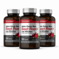 Horbäach Nitric Oxide Beet Root Capsules – 180 Count – With Nitrates And Precursor – For Men And Women – Vegetarian, Non-GMO, Gluten Free Supplement – 3 Pack