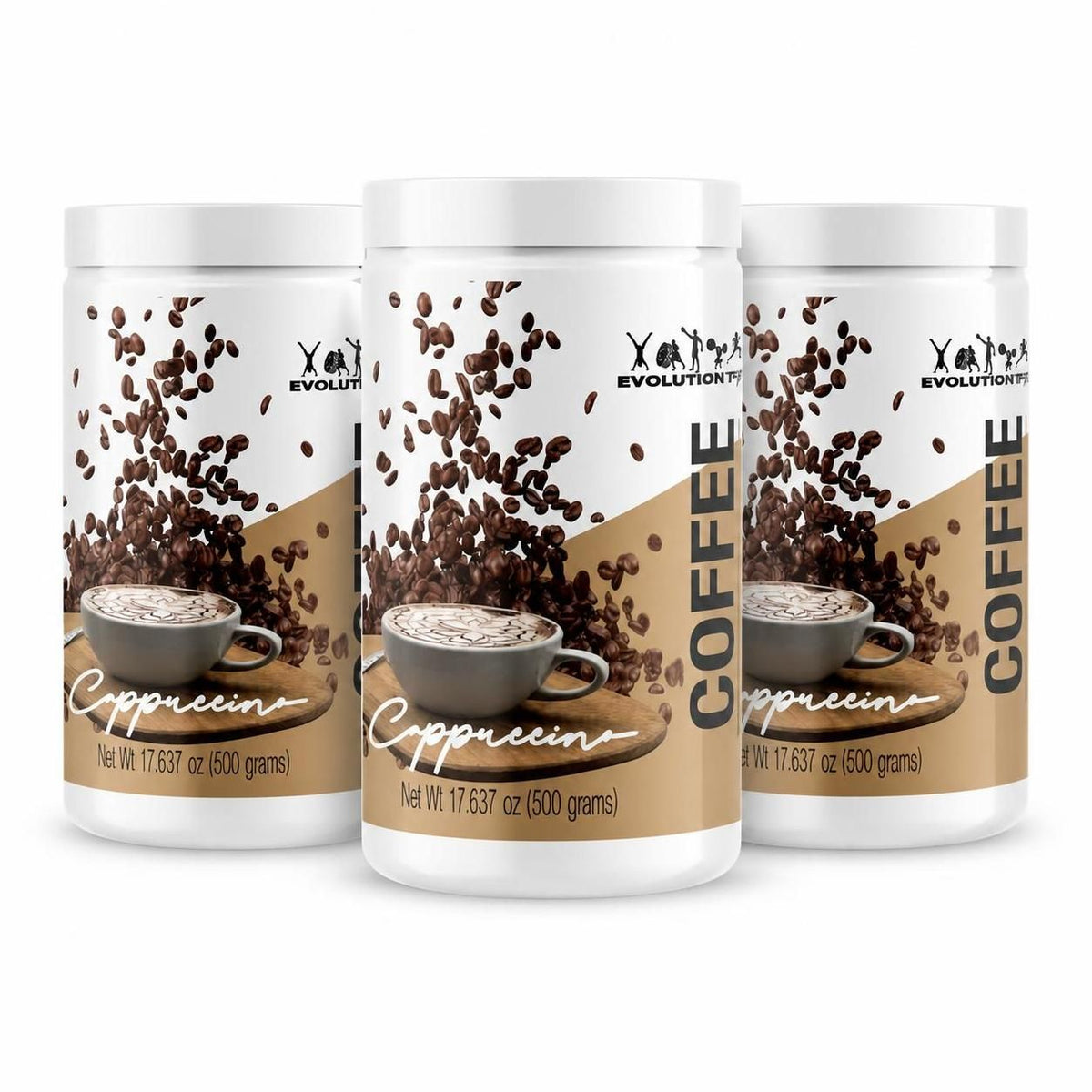 Evolution Coffee Cappuccino Flavor Beverage Creamy With L-Carnitine A Dietary Supplement Product – 3 Pack