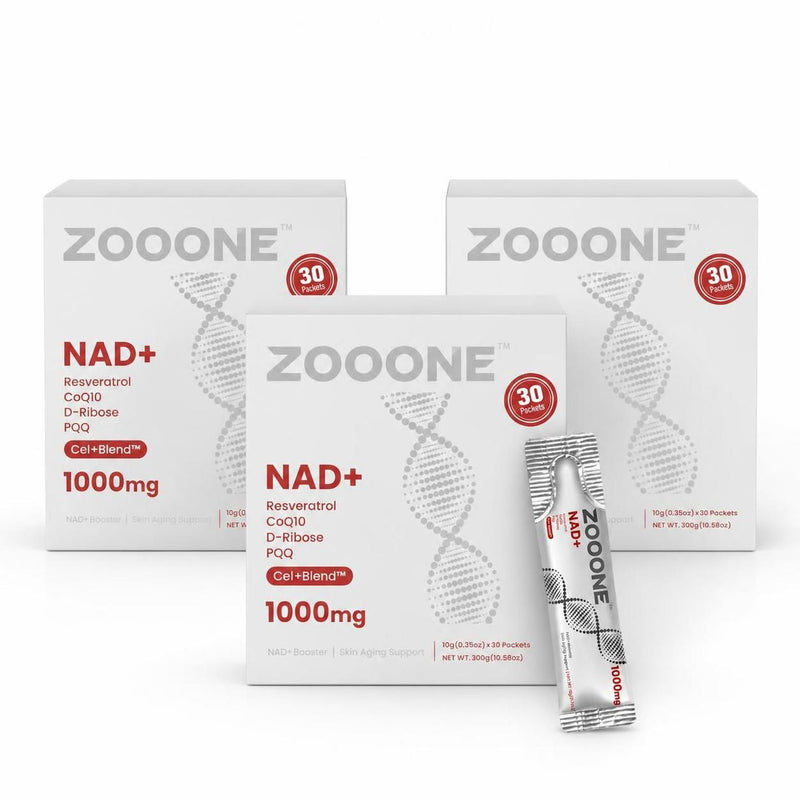 Zoo-One NAD+ Berry Drink Mix – Anti-Aging Cellular Renewal + Mental Focus, 30 Sticks – 3 Pack