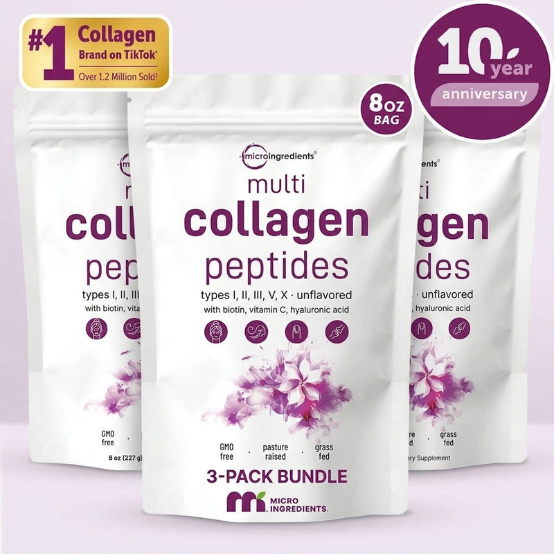Multi Collagen Peptides Powder, 8oz – 3 Pack